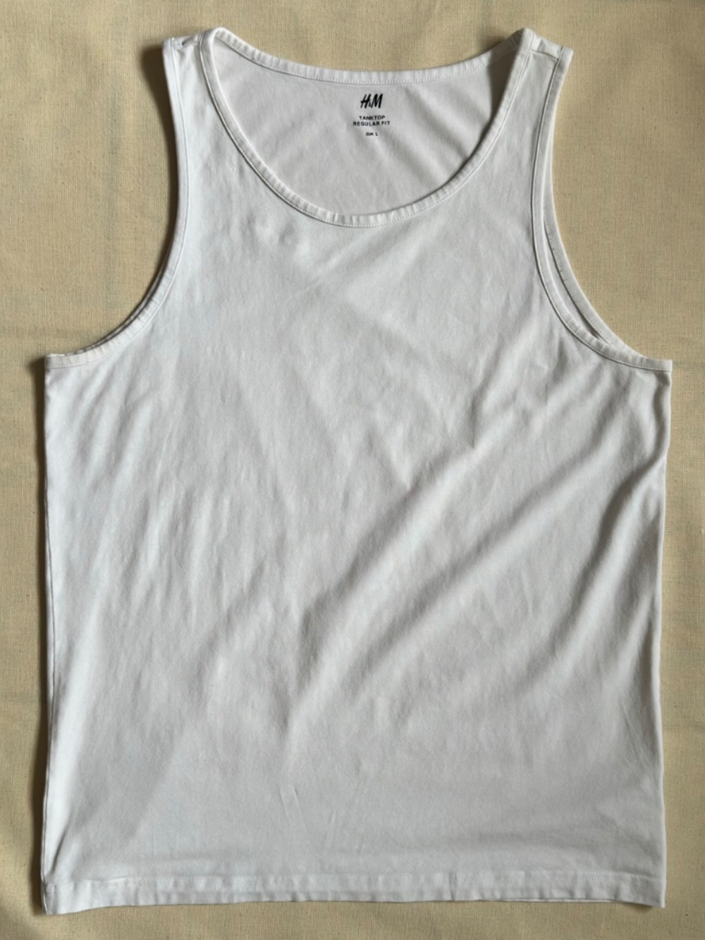 H&M Men’s White Regular Fit Tank Top Size Large